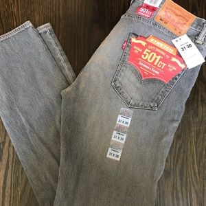 NWT Levi 501 CT Stretch Denim, Tapered, Button Fly